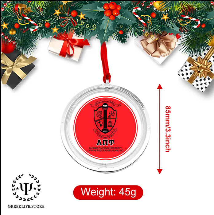 Lambda Pi Upsilon Christmas Reversible Flat Round Ornament