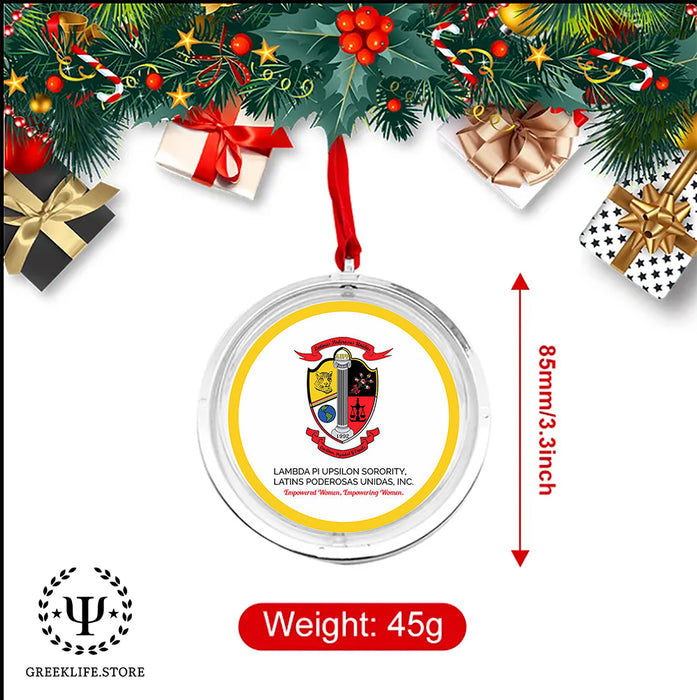 Lambda Pi Upsilon Christmas Reversible Flat Round Ornament