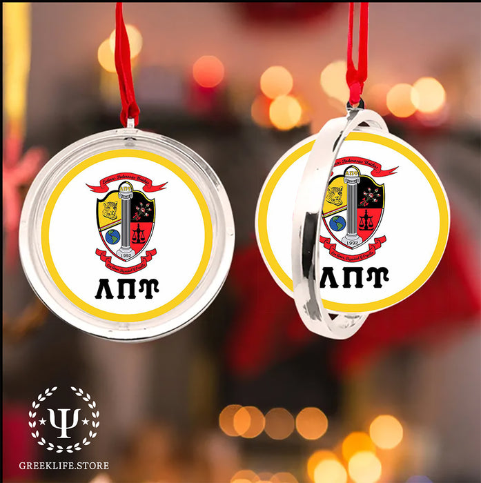 Lambda Pi Upsilon Christmas Reversible Flat Round Ornament
