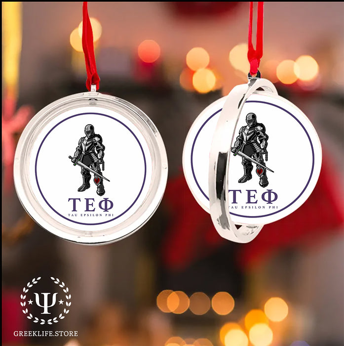 Tau Epsilon Phi Christmas Reversible Flat Round Ornament