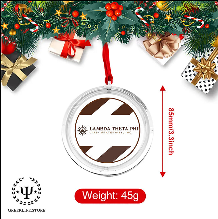 Lambda Theta Phi Christmas Reversible Flat Round Ornament