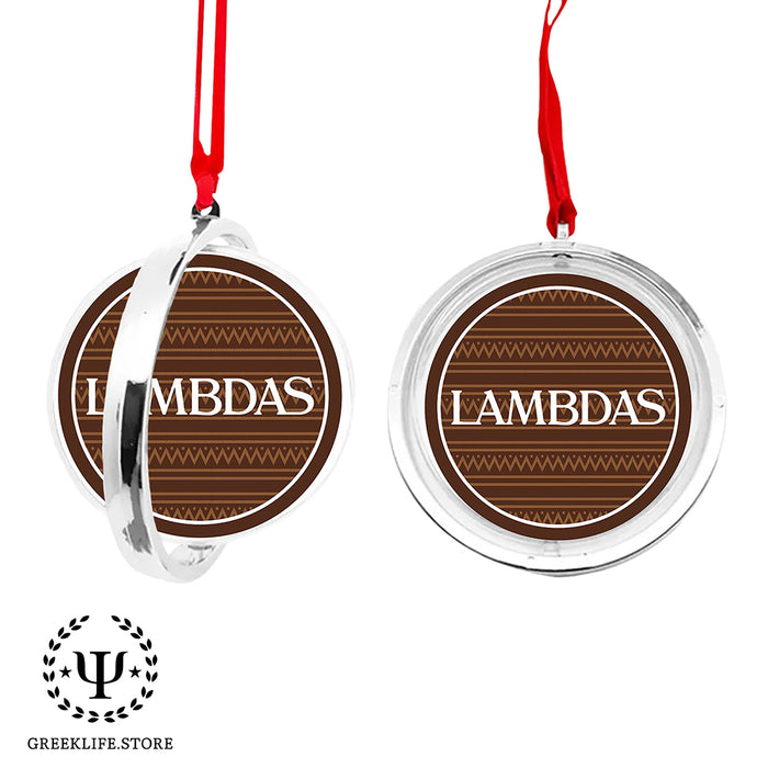 Lambda Theta Phi Christmas Reversible Flat Round Ornament