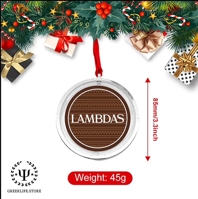 Lambda Theta Phi Christmas Reversible Flat Round Ornament