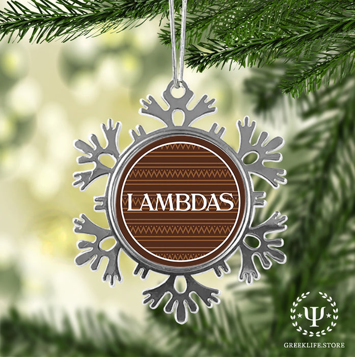 Lambda Theta Phi Christmas Ornament - Snowflake Metal