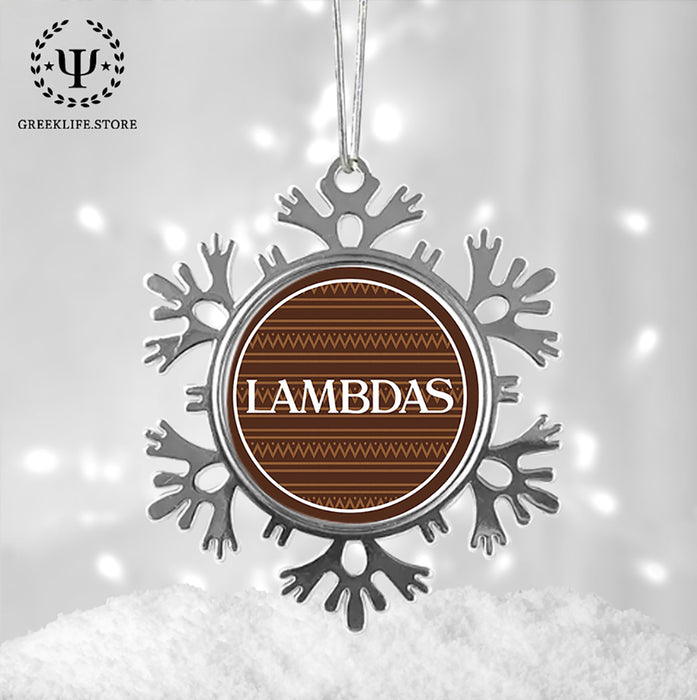Lambda Theta Phi Christmas Ornament - Snowflake Metal