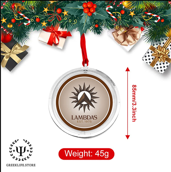 Lambda Theta Phi Christmas Reversible Flat Round Ornament