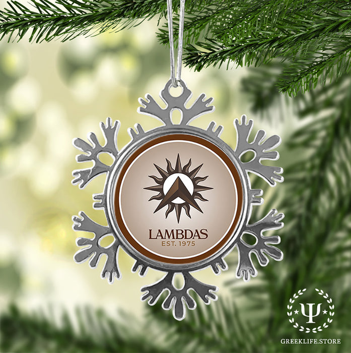 Lambda Theta Phi Christmas Ornament - Snowflake Metal
