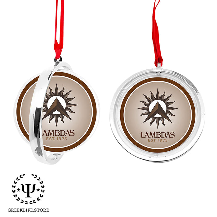 Lambda Theta Phi Christmas Reversible Flat Round Ornament