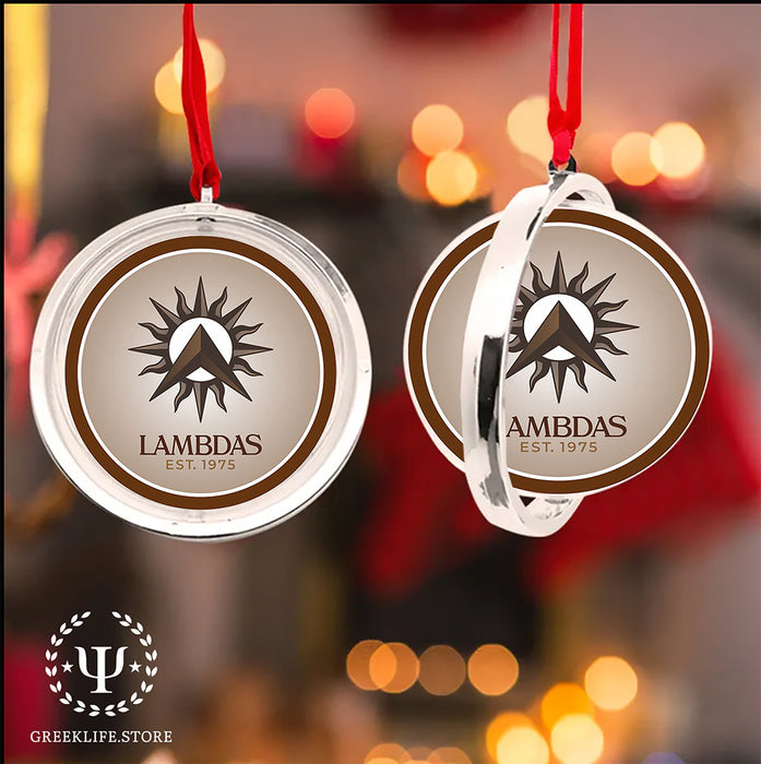 Lambda Theta Phi Christmas Reversible Flat Round Ornament