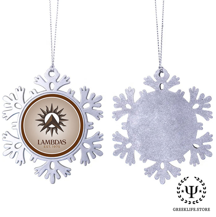 Lambda Theta Phi Christmas Ornament - Snowflake Metal