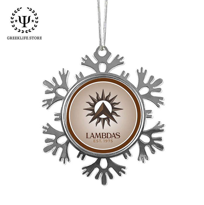 Lambda Theta Phi Christmas Ornament - Snowflake Metal