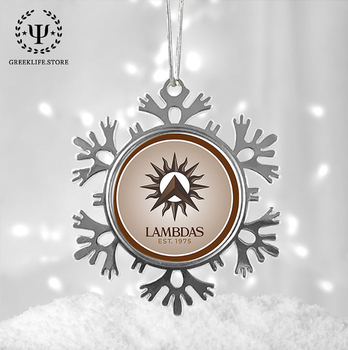 Lambda Theta Phi Christmas Ornament - Snowflake Metal