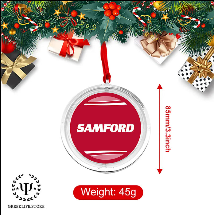 Samford University Christmas Reversible Flat Round Ornament