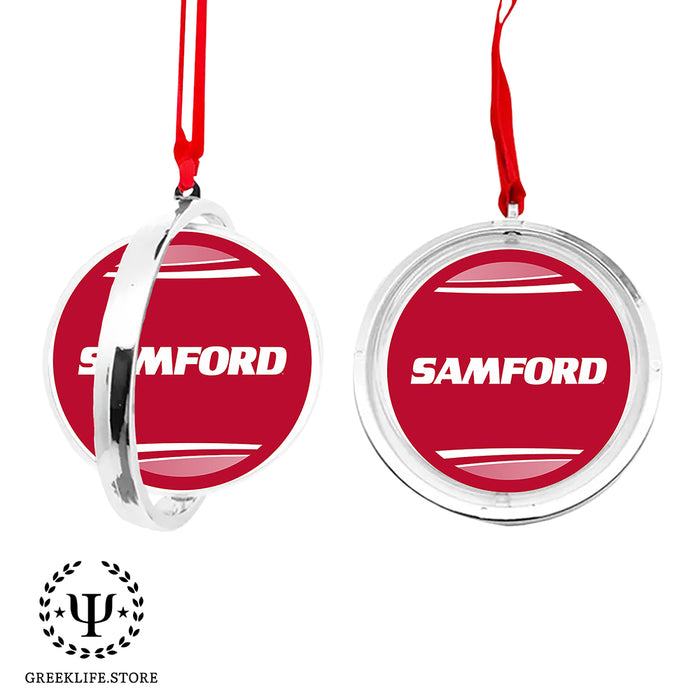 Samford University Christmas Reversible Flat Round Ornament