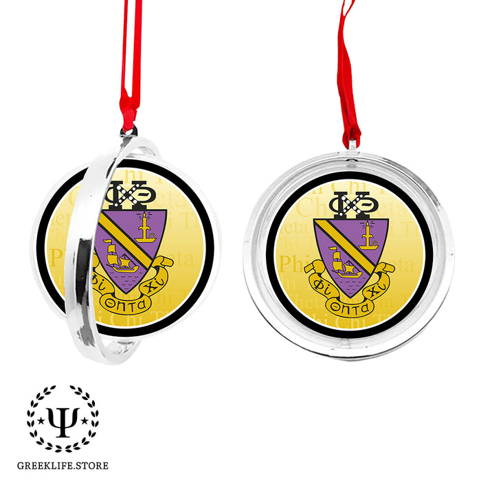 Phi Chi Theta Christmas Reversible Flat Round Ornament