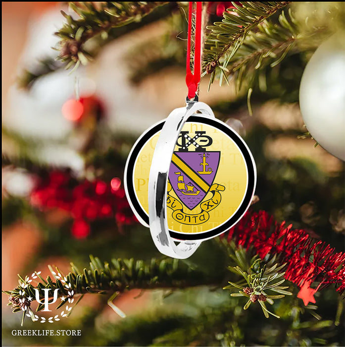 Phi Chi Theta Christmas Reversible Flat Round Ornament