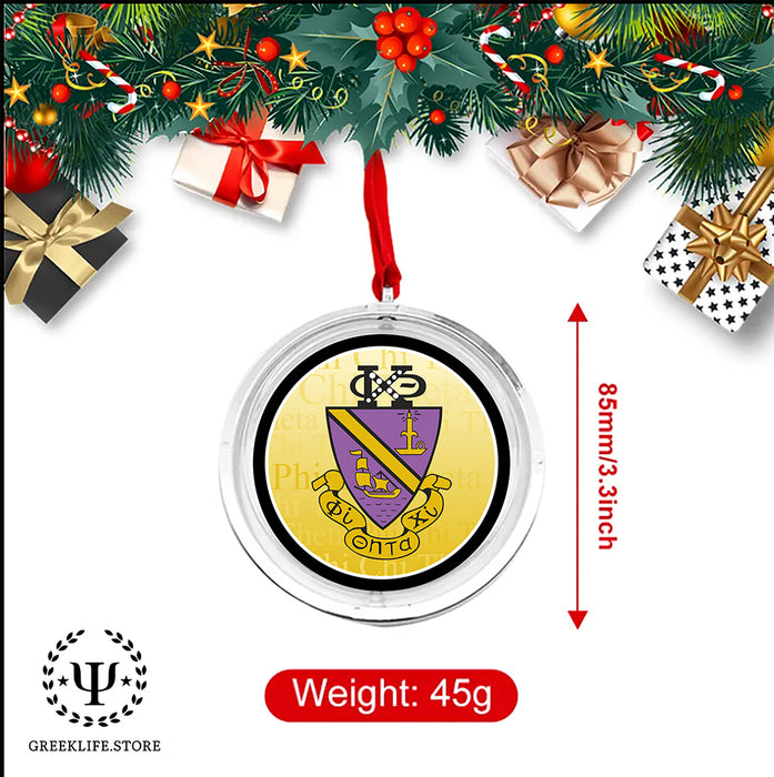 Phi Chi Theta Christmas Reversible Flat Round Ornament
