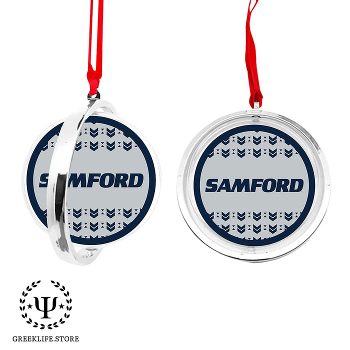 Samford University Christmas Reversible Flat Round Ornament