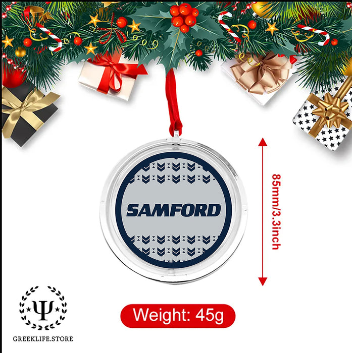 Samford University Christmas Reversible Flat Round Ornament