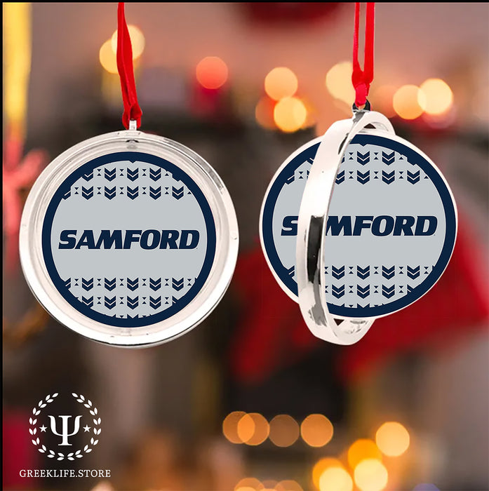 Samford University Christmas Reversible Flat Round Ornament