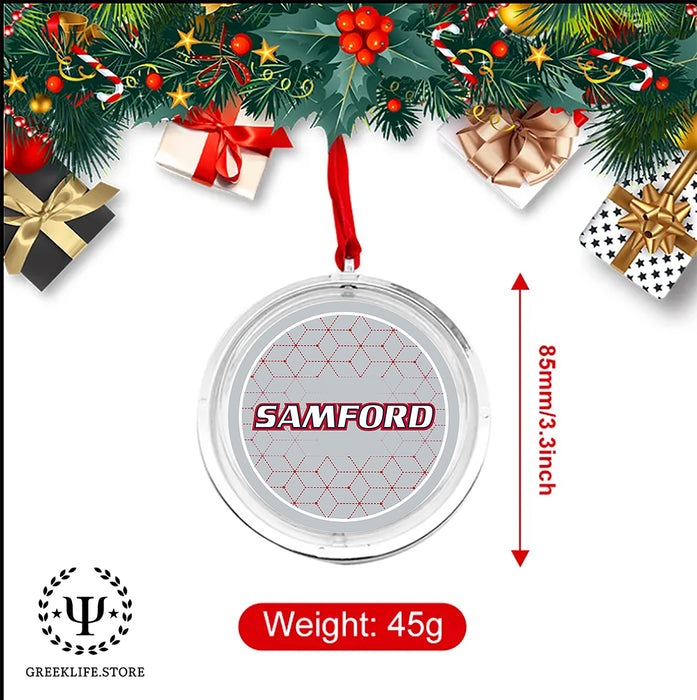 Samford University Christmas Reversible Flat Round Ornament