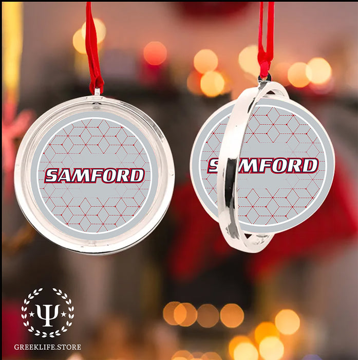 Samford University Christmas Reversible Flat Round Ornament