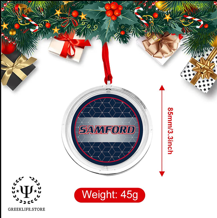 Samford University Christmas Reversible Flat Round Ornament