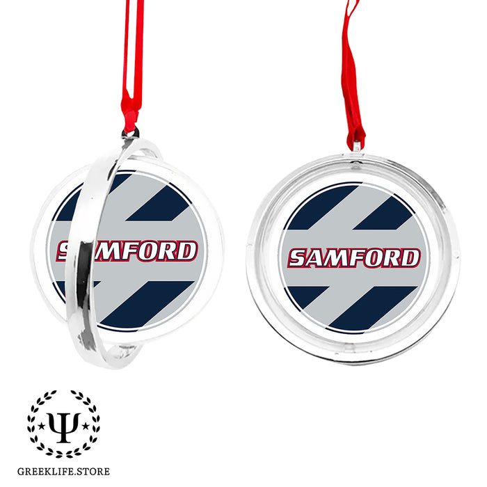 Samford University Christmas Reversible Flat Round Ornament