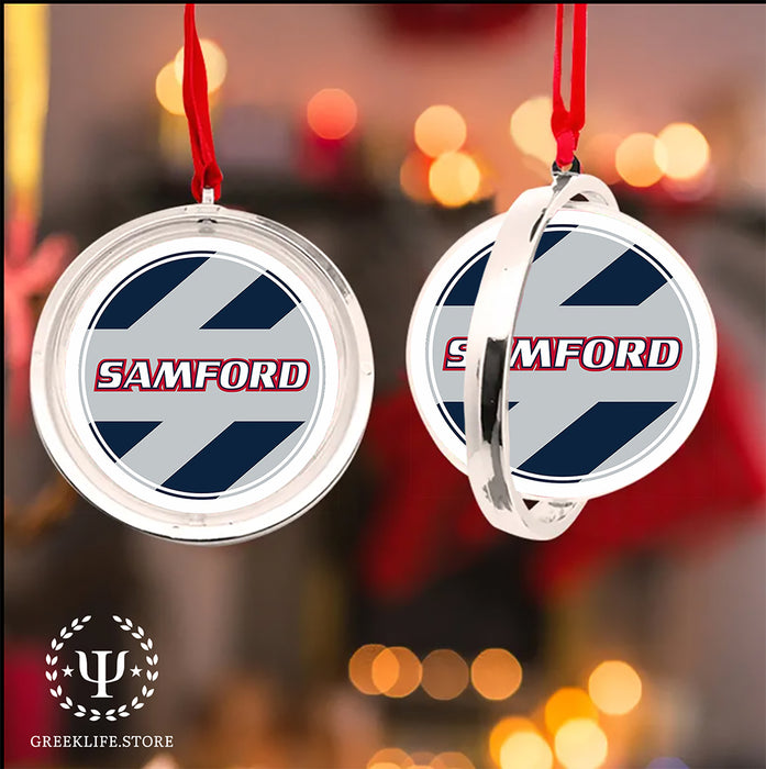 Samford University Christmas Reversible Flat Round Ornament