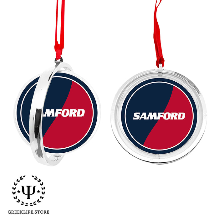 Samford University Christmas Reversible Flat Round Ornament