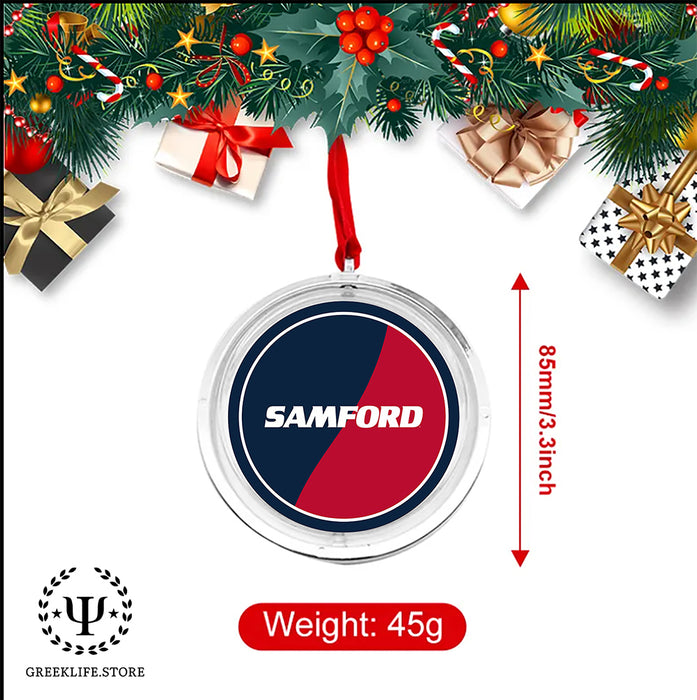 Samford University Christmas Reversible Flat Round Ornament
