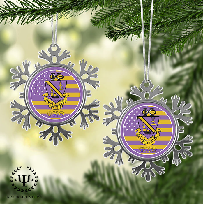 Phi Chi Theta Christmas Ornament - Snowflake Metal