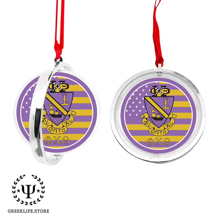 Phi Chi Theta Christmas Reversible Flat Round Ornament