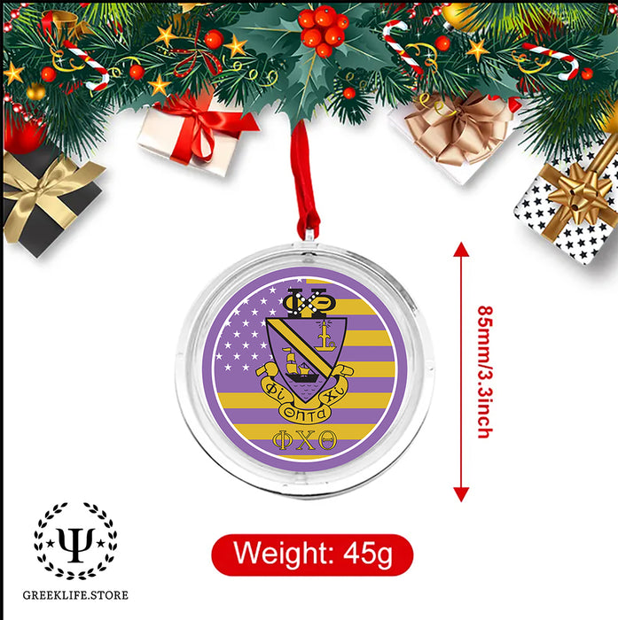 Phi Chi Theta Christmas Reversible Flat Round Ornament