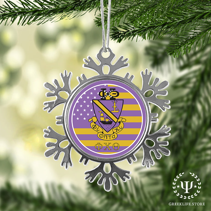 Phi Chi Theta Christmas Ornament - Snowflake Metal