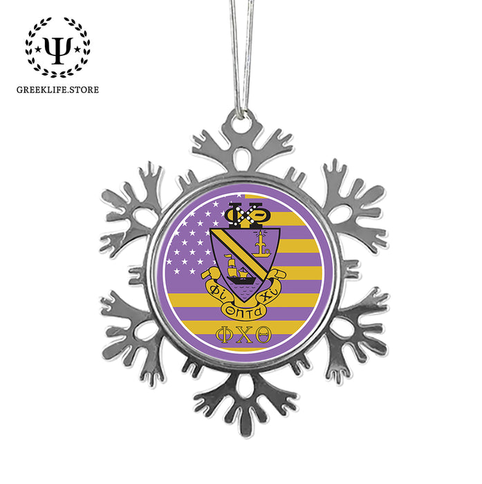 Phi Chi Theta Christmas Ornament - Snowflake Metal