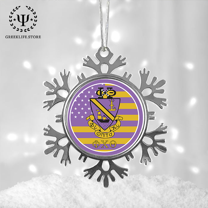 Phi Chi Theta Christmas Ornament - Snowflake Metal