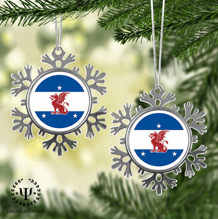 Beta Theta Pi Christmas Ornament - Snowflake Metal