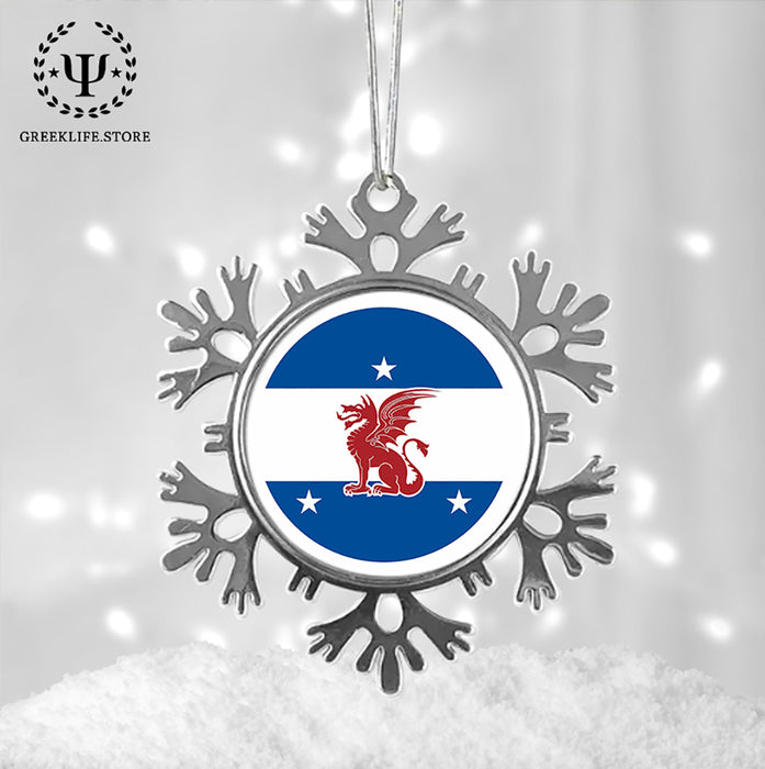 Beta Theta Pi Christmas Ornament - Snowflake Metal