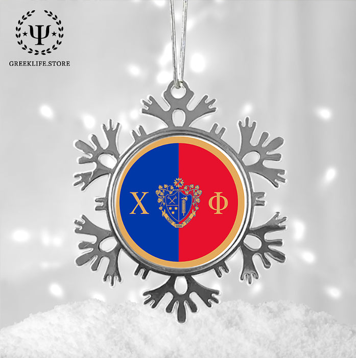 Chi Phi Christmas Ornament - Snowflake Metal