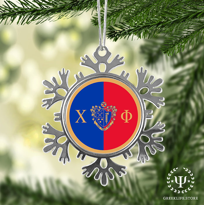 Chi Phi Christmas Ornament - Snowflake Metal