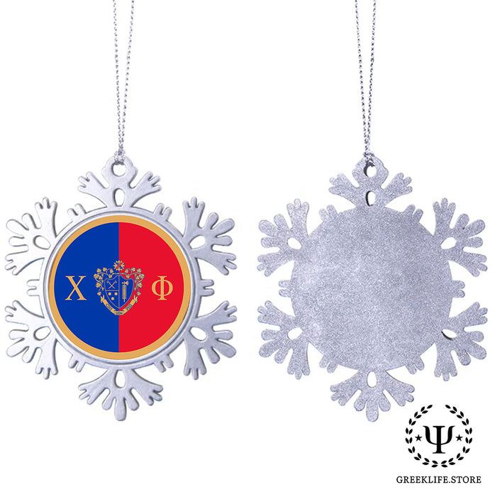 Chi Phi Christmas Ornament - Snowflake Metal