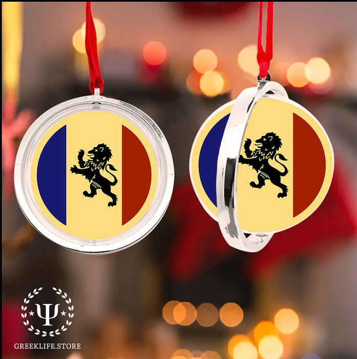 Delta Kappa Epsilon Christmas Reversible Flat Round Ornament