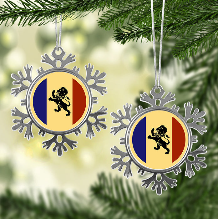 Delta Kappa Epsilon Christmas Ornament - Snowflake Metal