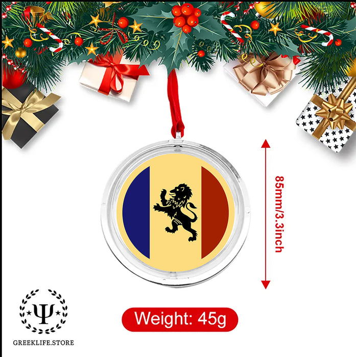 Delta Kappa Epsilon Christmas Reversible Flat Round Ornament