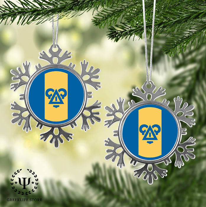 Delta Upsilon Christmas Ornament - Snowflake Metal