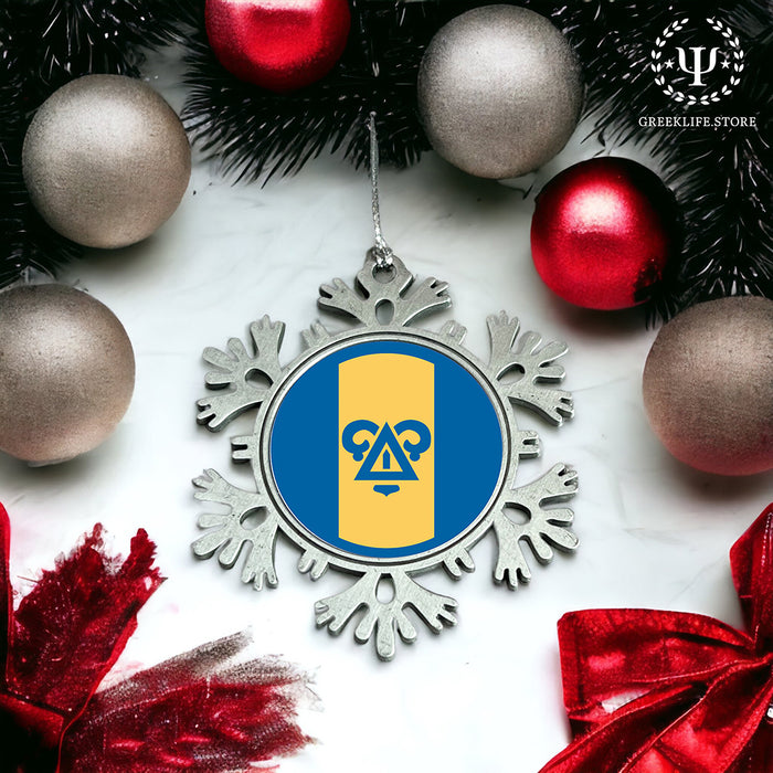 Delta Upsilon Christmas Ornament - Snowflake Metal