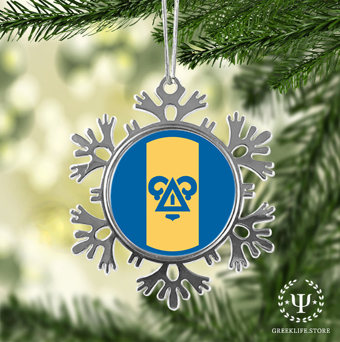 Delta Upsilon Christmas Ornament - Snowflake Metal