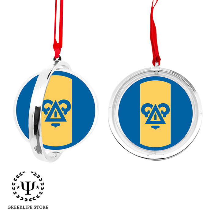Delta Upsilon Christmas Reversible Flat Round Ornament