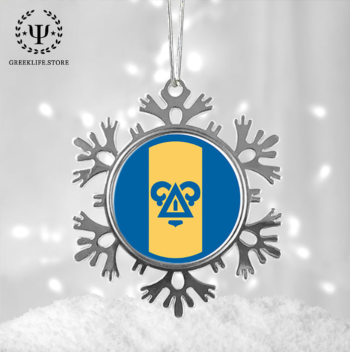 Delta Upsilon Christmas Ornament - Snowflake Metal